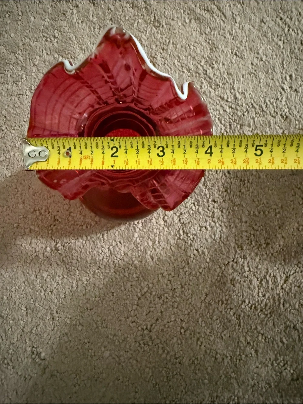Decorative Ruby Red / Pink Glass Bud Vase - Home Accents